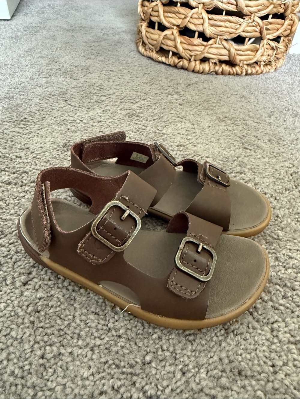 Merrell Brown Kids Double-Buckle Sandals